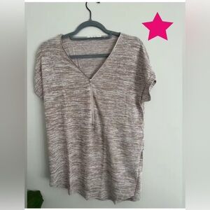 Brown zipper neck shirt